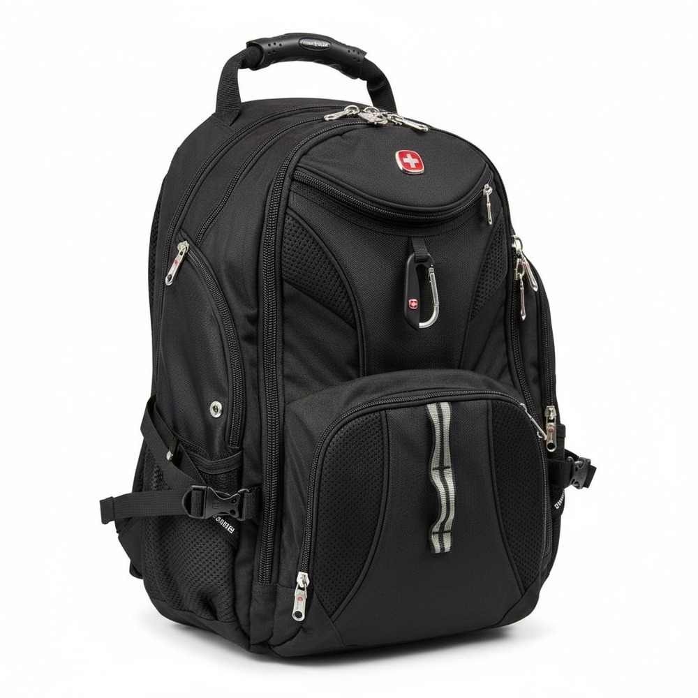 SwissGear Scansmart Laptop Backpack Black RFID Blocking Travel Bag 1900